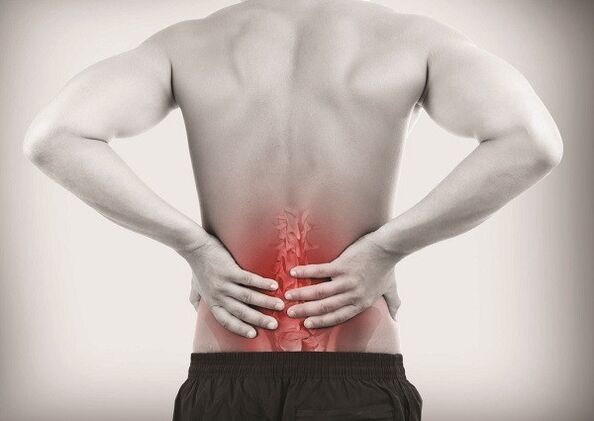 Dor nas costas na rexión lumbar
